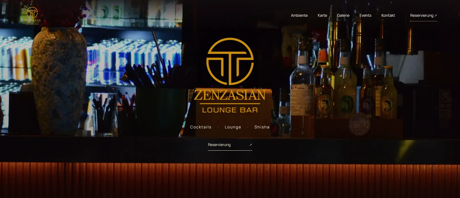 Startseite der Zenzasian Lounge Bar